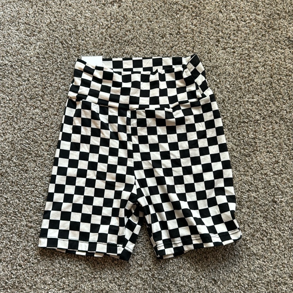 Checkered biker shorts